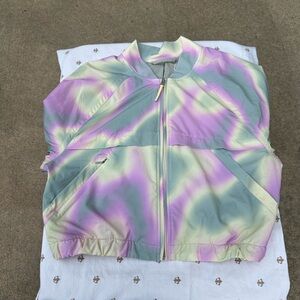 Athleta Pink and Yellow Skater Mini Set with Cut Out
